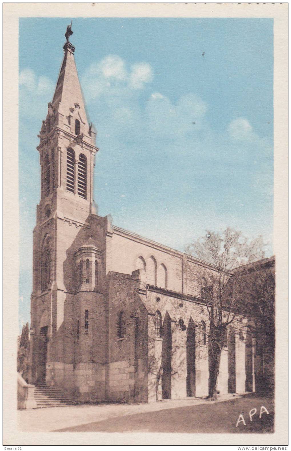 DPT 82 @ CPSM Vers 1945 -1950 @ MONCLAR DE QUERCY  @ L' Eglise @ - Montclar De Quercy