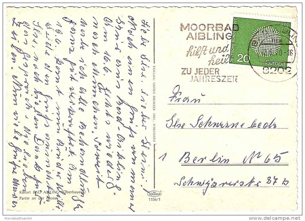 AK 11561 Kurort BAD AIBLING (Oberbayern) Partie An Der Glonn 12.6.70 - 18 8202 BAD AIBLING Ma Werbestempel MOORBAD AIBLI - Rosenheim