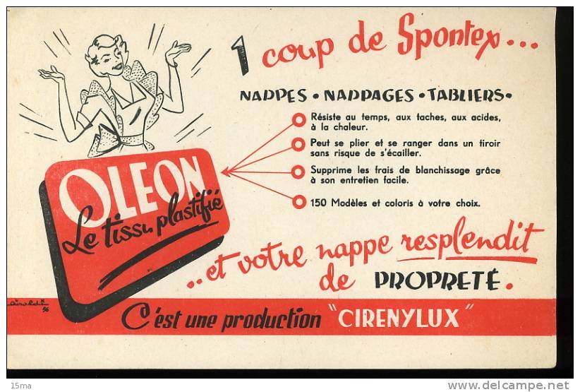 Buvard Oléon Tissu Plastique Cirenylux Nappes Nappages Tabliers  Destre Cherpin Flanelle De Coton Lot De 2 Buvards - Textilos & Vestidos