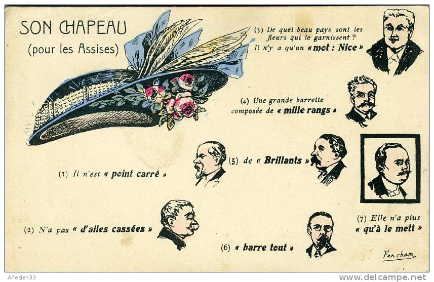 FERCHAM - Son Chapeau Pour Les Assises (Affaire Caillaux Calmette) - Autres & Non Classés