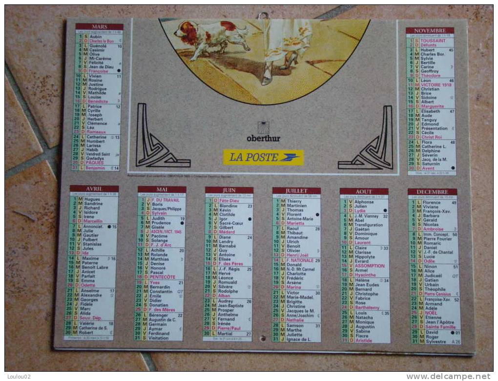 Calendrier ALMANACH Du Facteur PTT - 1997 - Divers - OBERTHUR - Aisne 02 - Excellent état - Grand Format : 1991-00