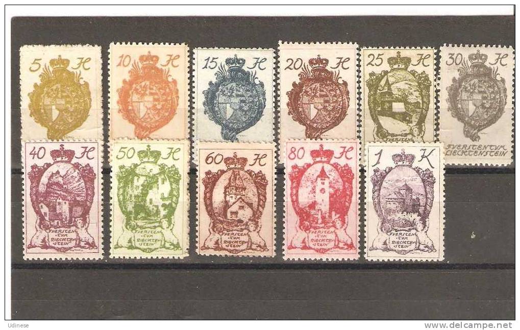 LIECHTENSTEIN 1920 - LOT OF 11 DIFFERENT STAMPS - MNH MINT NEUF - Neufs