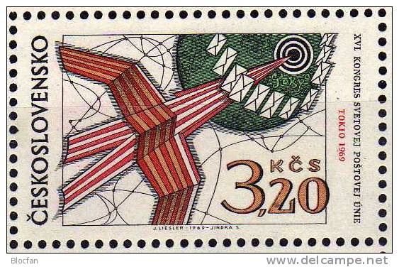 16.Kongress UPU Taube Erde Rakete CSSR 1903 Im 4-Kleinbogen ** 10€ Post Briefe M/s Space Sheetlet Bf Tschechoslowake CSR - Blocks & Sheetlets