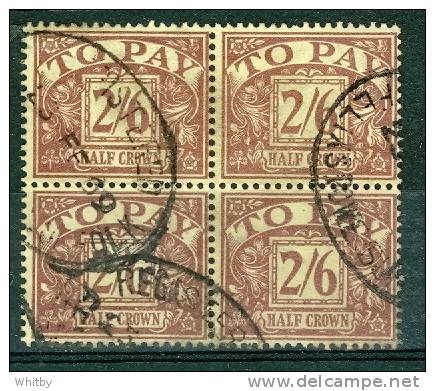1959 Great Britain Postage Due 2sh 6p #J64 Block Of 4 - Tasse