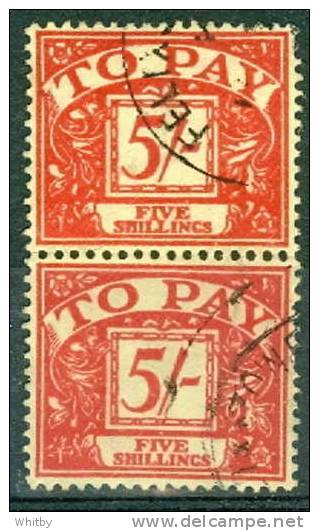 1959 Great Britain Postage Due 5sh #J65 Pair - Strafportzegels