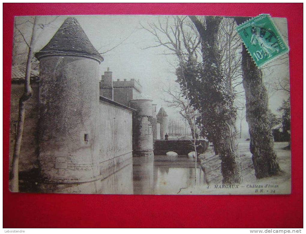 CPA -33-GIRONDE -MARGAUX - CHATEAU D'ISSAN -VOYAGEE 1910 -PHOTO RECTO /VERSO - Margaux