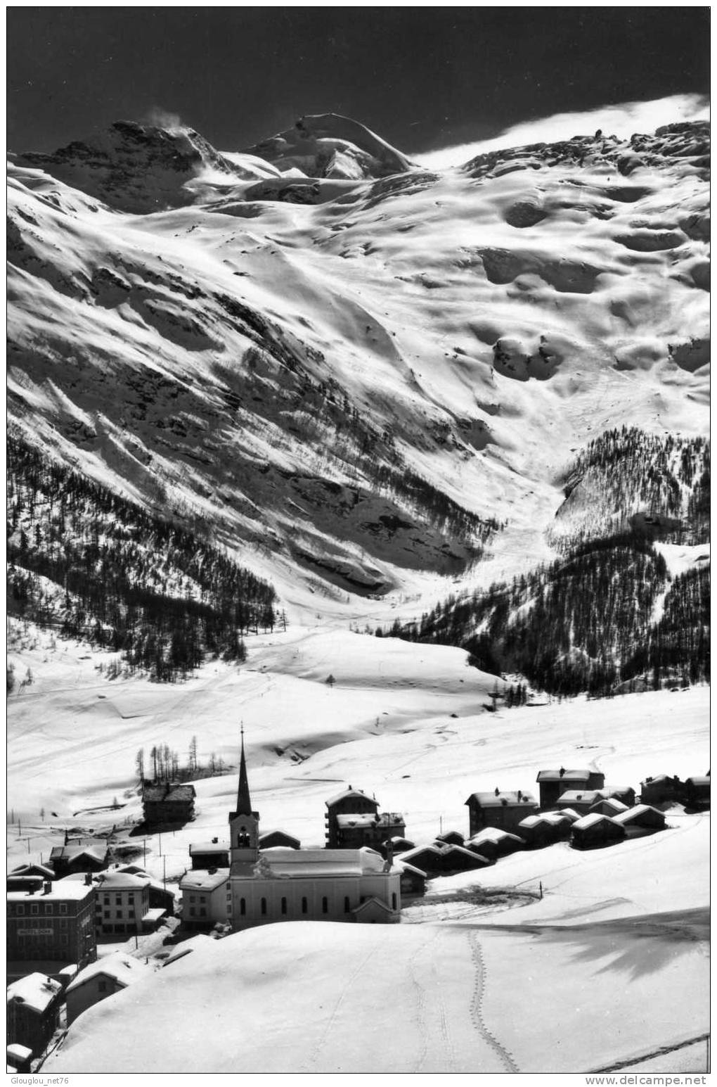 SAAS-FEE MIT ALLALINHORN.... .CPSM  PETIT FORMAT - Saas Im Prättigau