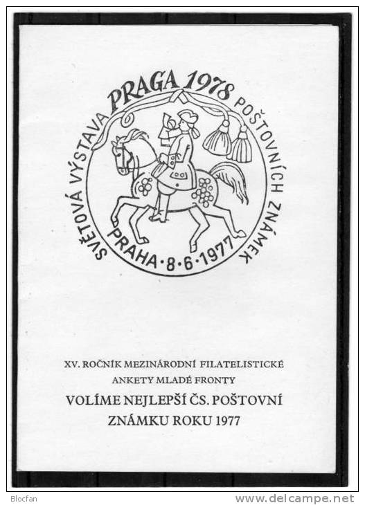 Gedenkblatt Mit Prager Uhr 1978 Ungezähnt CSSR 2456B, Bloc 35B, Gbl. 2/78 O 126€+ E-Kt.,Kalendarium Mit Tierkreiszeichen - Used Stamps