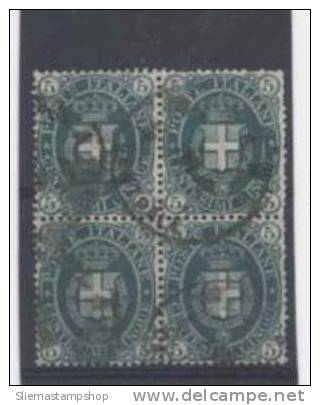 ITALY - 1889 BLOCK OF 4 - V2988 - Oblitérés