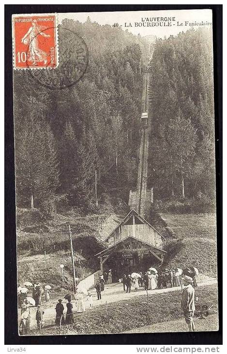 CPA  ANCIENNE- FRANCE- THEME : FUNICULAIRES- LA BOURBOULE (63)- TRES BELLE ANIMATION - Funicular Railway
