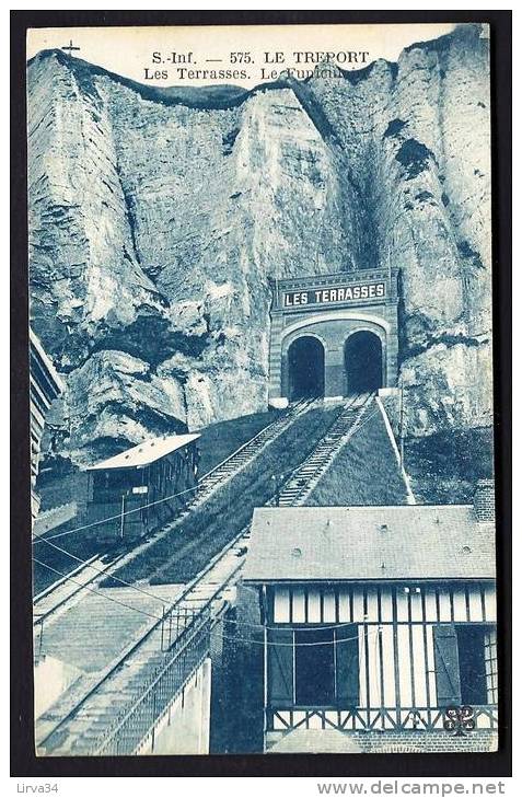 CPA  ANCIENNE- FRANCE- THEME : FUNICULAIRES- LE TREPORT (76)- LE FUNICULAIRE A CREMAILLERES "LES TERRASSES"- LES TUNNELS - Kabelbanen