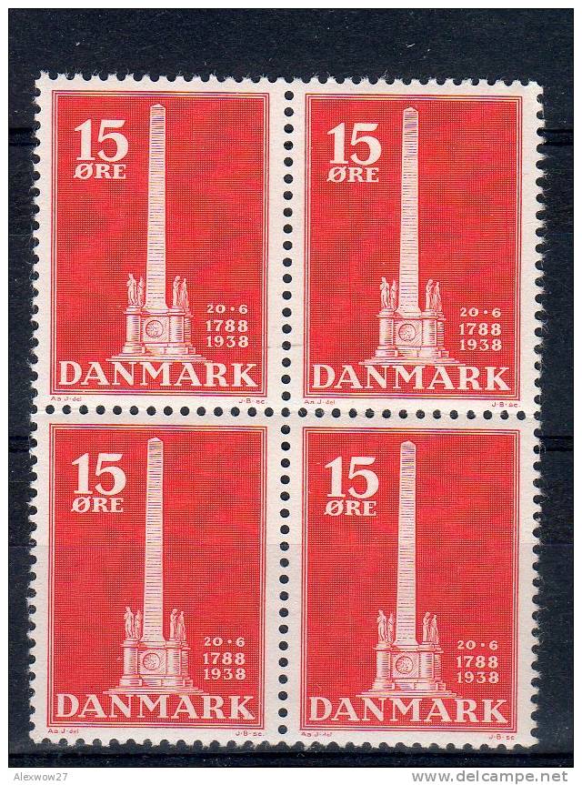 DANIMARCA / DANMARK 1938 -- ABOLIZIONE DELLA SERVITU' --** Rif. 253  QUARTINA - Nuovi