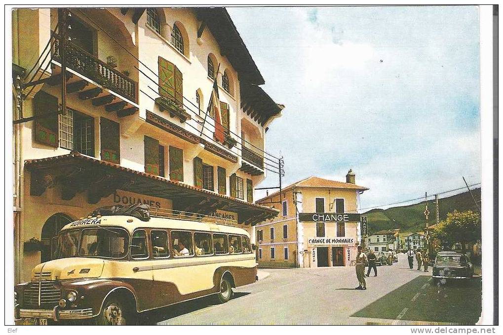 BEHOBIA, Espana; Douane Française ; La Aduana Francesa; Douanier; Bel AUTOCAR; 1962; B/TB - Douane