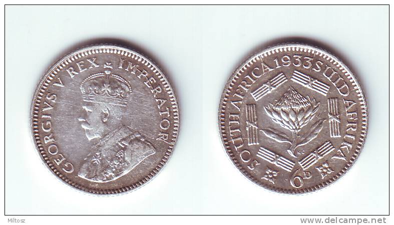 South Africa 6 Pence 1933 - Sudáfrica