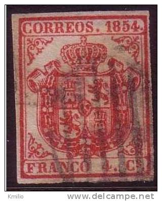 Edifil 33* 4 Cuartos De 1854 En Usado - Used Stamps