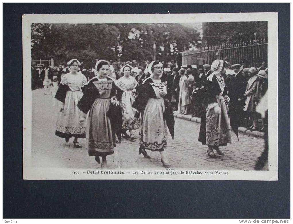 351 Cpa 3402. Fetes Bretonnes. Les Reines De Saint Jean De Brevelay Et De Vannes. Laurent-Mel, Rennes - Saint Jean Brevelay