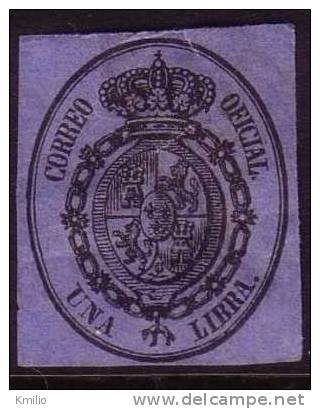 Edifil 38(*) Correo Oficial 1 Libra De 1855 En Nuevo - Postfris – Scharnier