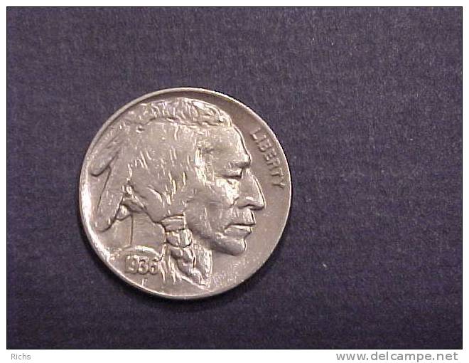 1936 Buffalo Nickel - 1913-1938: Buffalo