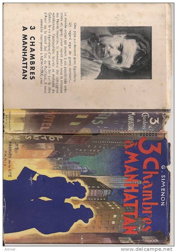 TROIS CHAMBRES A MANHATTAN - PRESSES DE LA CITE - 1946 - Simenon