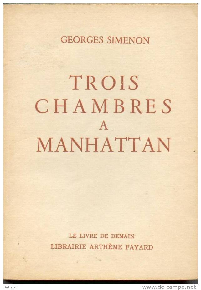 TROIS CHAMBRES A MANHATTAN - FAYARD - 1954 - Simenon
