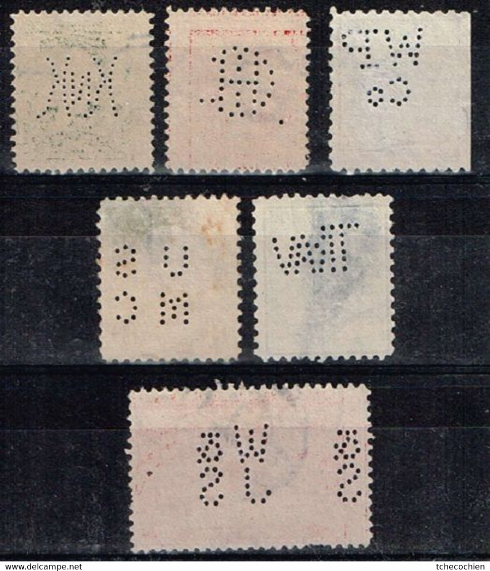 Etats-Unis - N° 144, 168, 169, 235, 385, CP 2, Oblitérés Avec Perforation - With Perfins - Gebraucht