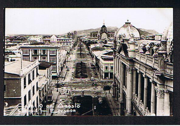 RB 593 - Real Photo Postcard - Calle 10 De Agosto Guayquil Ecuador - Equateur