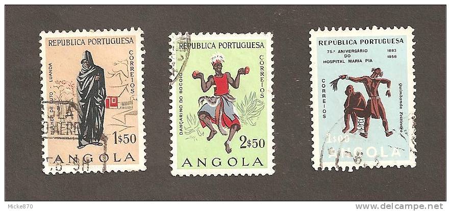 Angola N°408 à 410 Oblitéré Fondation De L´hopital Maria Pia - Angola