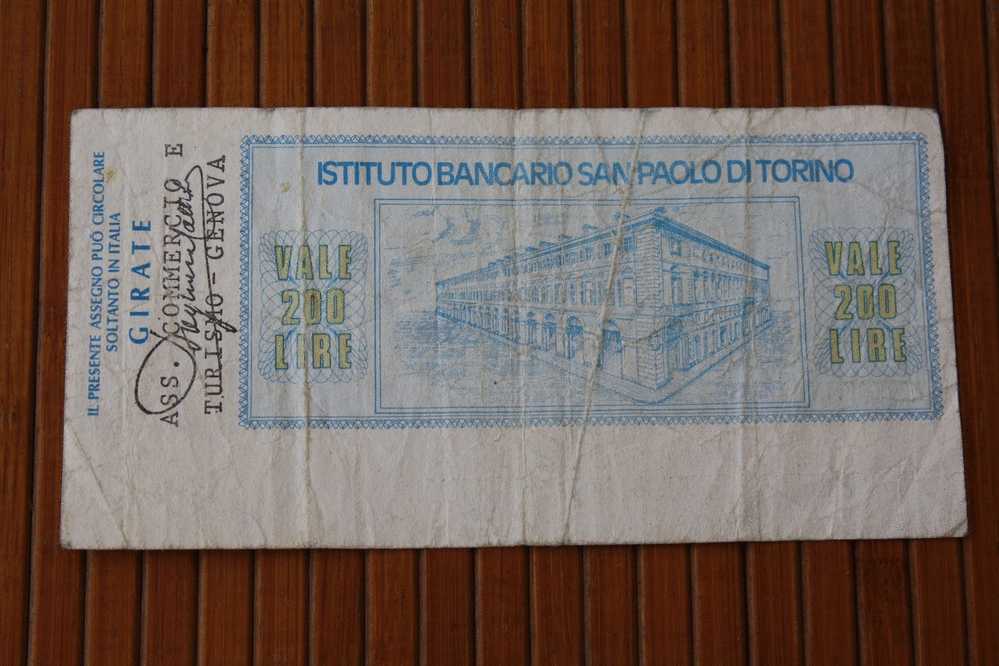 Billet De Banque -- Bank - Banco De ITALIA  200 LIRES ISTITUTO BANCARIO SAN PAOLO DI TORINO  1976 - Other & Unclassified