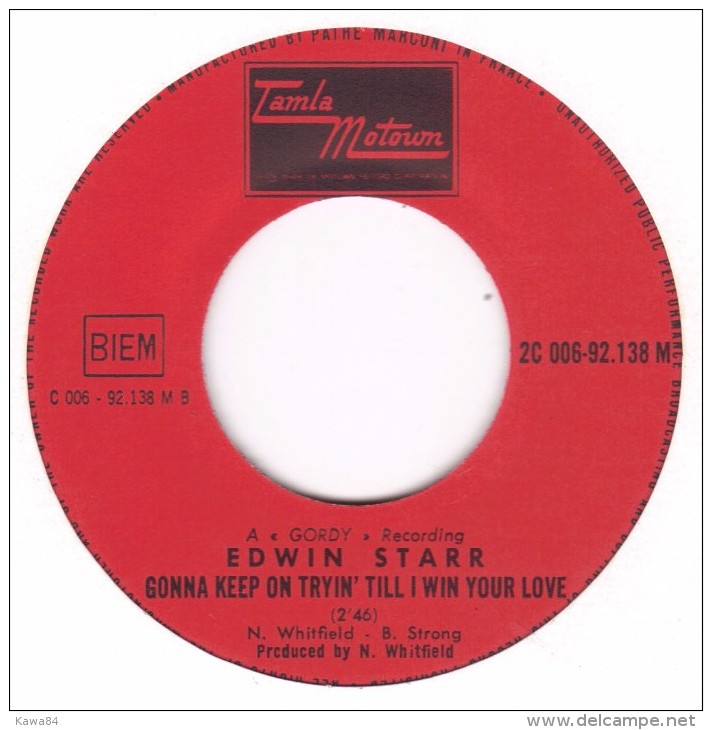 SP 45 RPM (7")  Edwin Starr  "  Stop The War Now  " - Soul - R&B