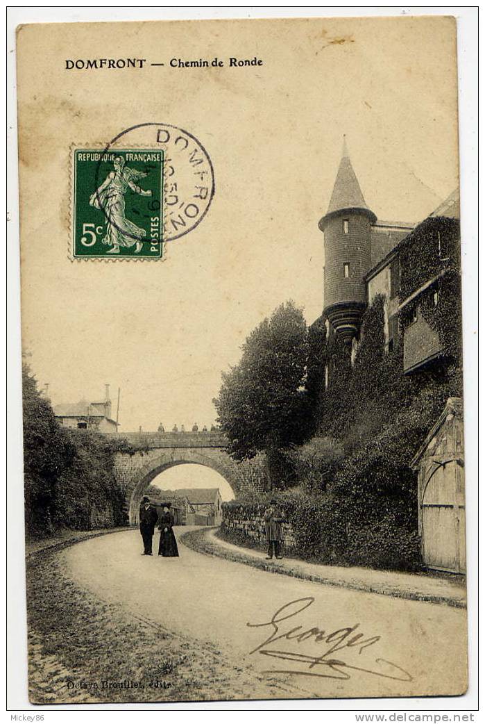 DOMFRONT--1908--Chemin De Ronde  (animée)   éd Defaye Brouillet-----jolie Carte-- - Domfront
