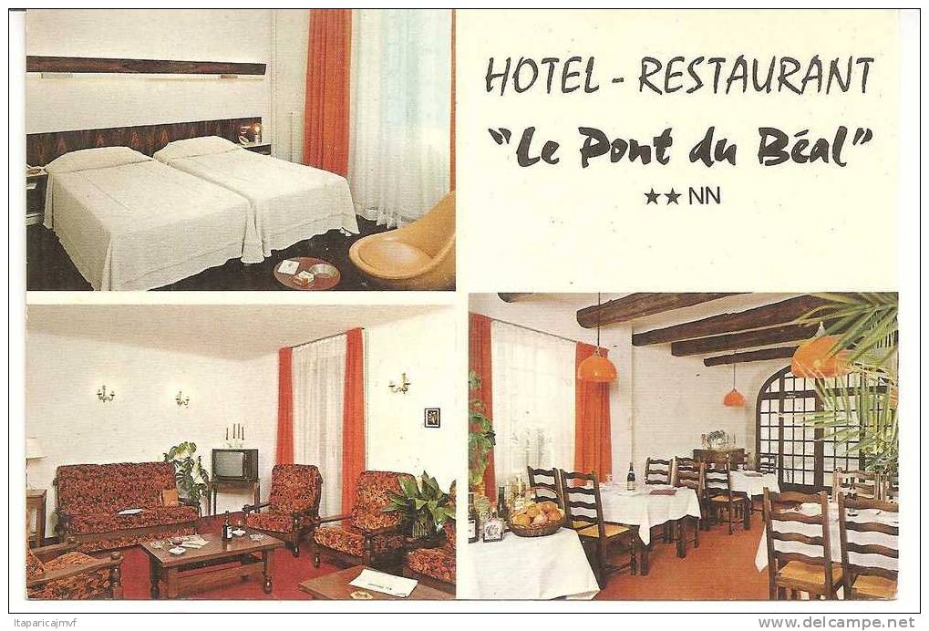 Carte Pliante De L ´ Hotel - Restaurant " Le Pont Du Béal "  A ENTRAIGUES , Vaucluse - Autres & Non Classés