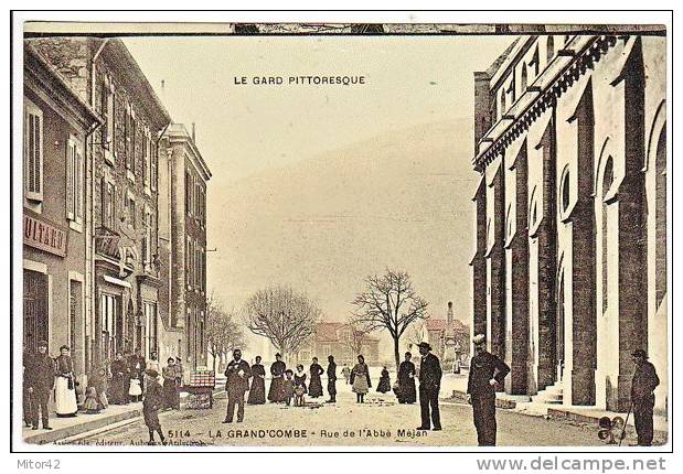 943-La Grand´Combe-Gard-France-Rue De L´Abbé Majan-Animé-v.1907x Paris-Timbre 5c. - La Grand-Combe