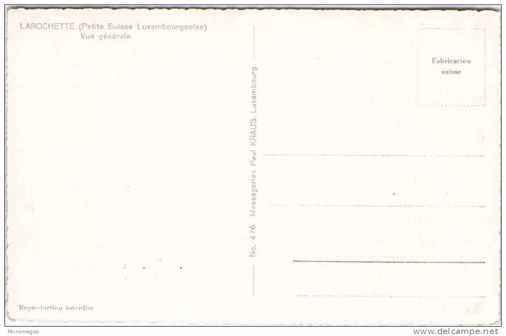 LAROCHETTE - Petite Suisse Luxembourgeoise - Vue Générale - Larochette
