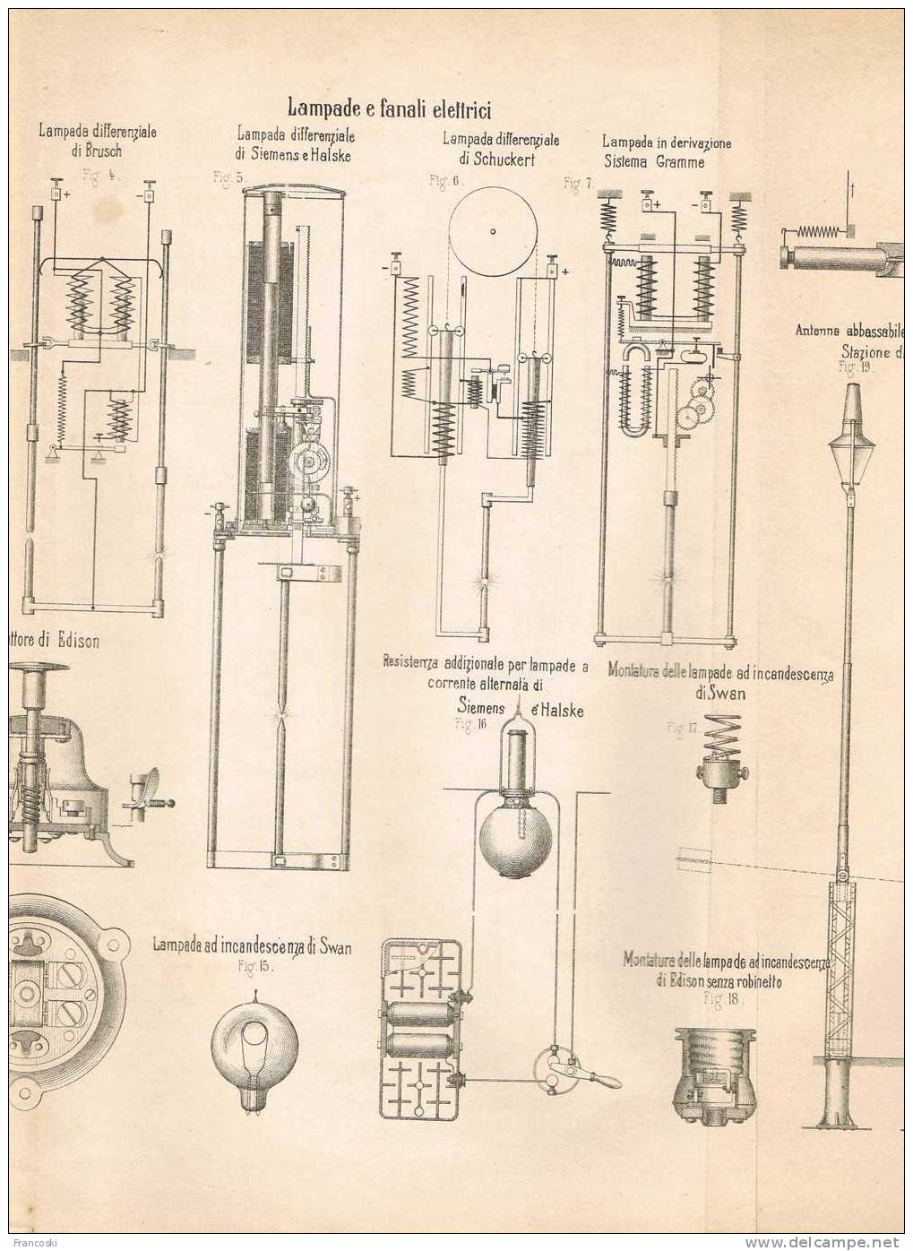 Lampade E Fanali Elettrici, Lampioni- LITHO 1894 - - Maschinen