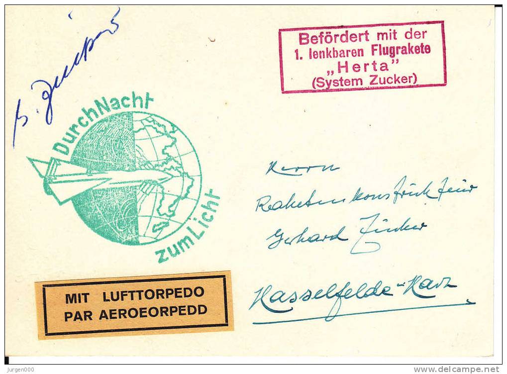 Rocketmail - Raketpost, Nacht Raketenstart Hasselfelde 1933, Herta, Zucker (X12734) - Sonstige (Luft)