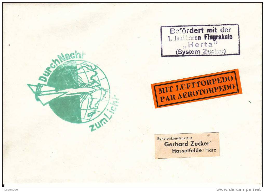 Rocketmail - Raketpost, Nacht Raketenstart Hasselfelde 1933, Herta (X12735) - Sonstige (Luft)