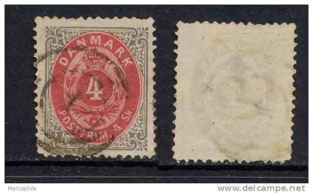 DANEMARK / 1870 # 18 Ob. / 4 Sk. Gris Et Carmin / COTE 13.50 EURO - Usado