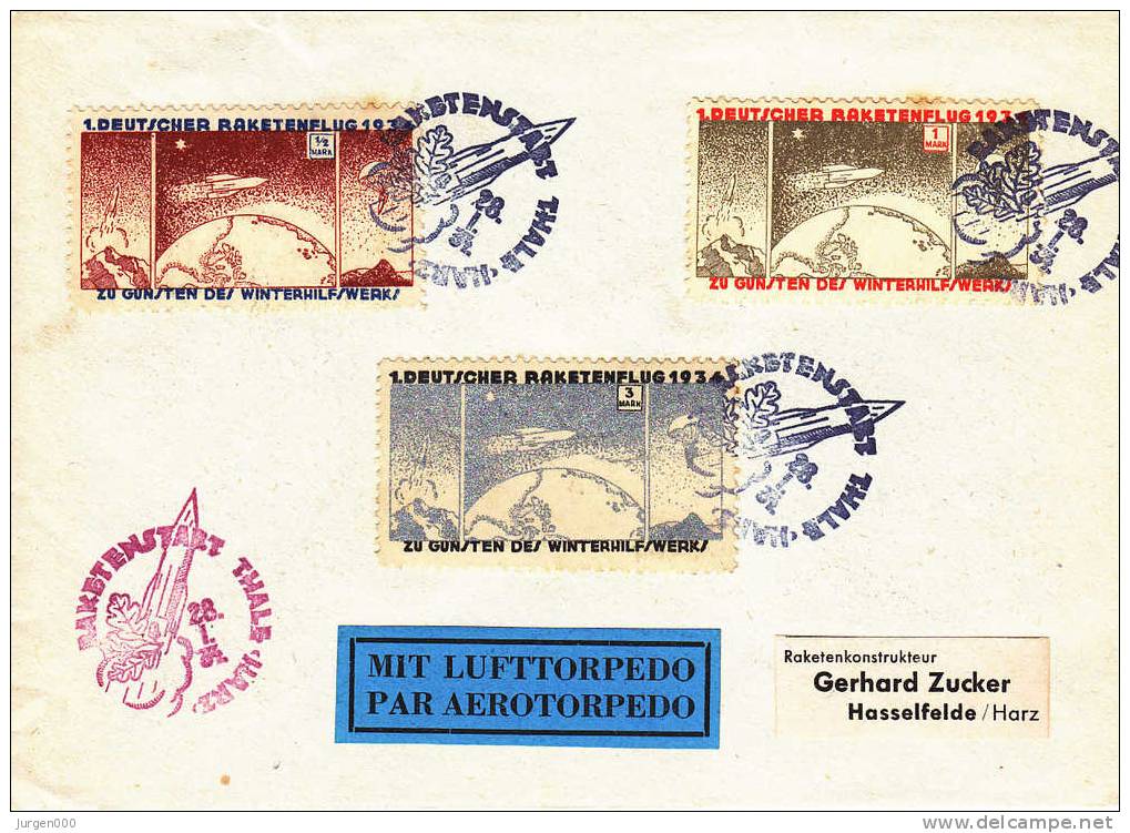 Rocketmail - Raketpost, Raketenstart Thals Harz 1934 (X12834) - Altri (Aria)