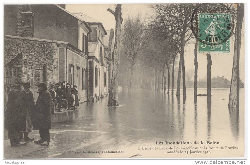 CPA SAMOIS SUR SEINE - INONDATIONS DE LA SEINE - USINE DES EAUX DE FONTAINEBLEAU - Samois