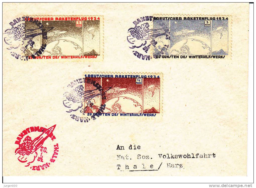 Rocketmail - Raketpost, Raketenstart Thals Harz 1934 (X12837) - Altri (Aria)