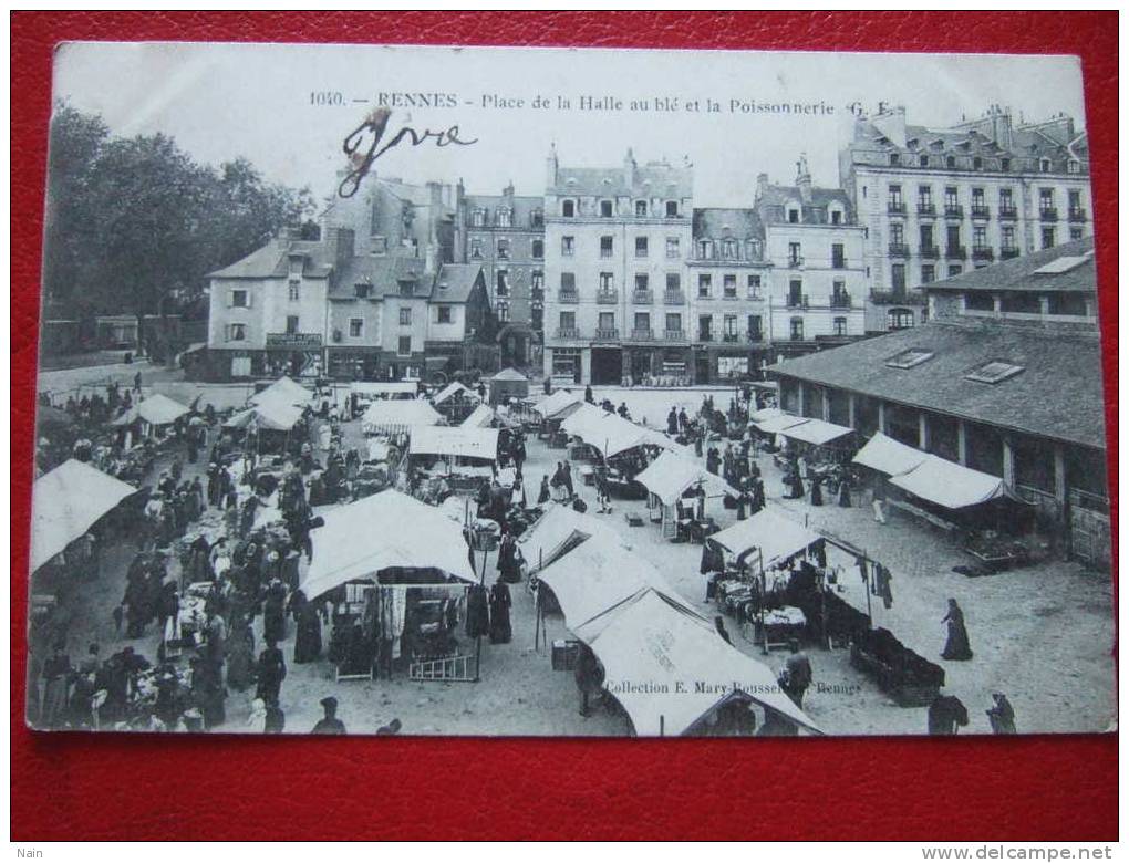 35 - RENNES - PLACE DE LA HALLE AU BLE ET LA POISSONNERIE - BELLE CARTE - - Rennes