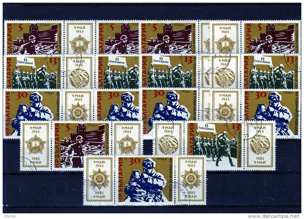 Varianten Gemeinsamer Sieg Der Alliierten Bulgarien 3358/0,ZD+ 2x6 - Block O 10€ Siegesfeier - Oorlog
