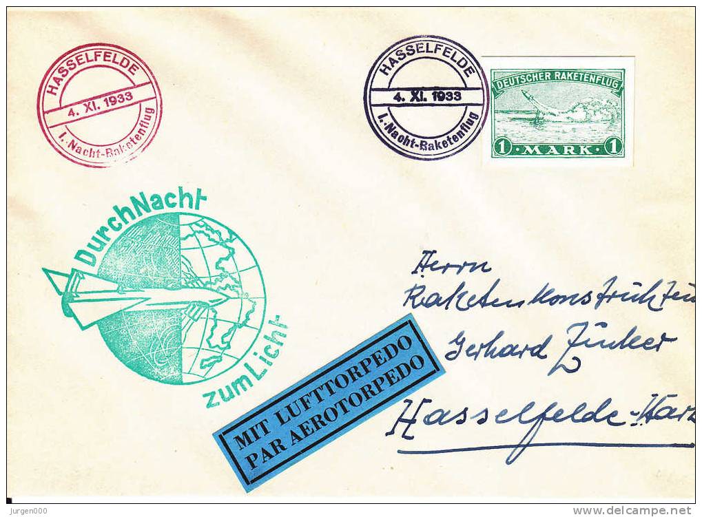 Rocketmail - Raketpost, Hasselfelde 1933 (X00303) - Sonstige (Luft)