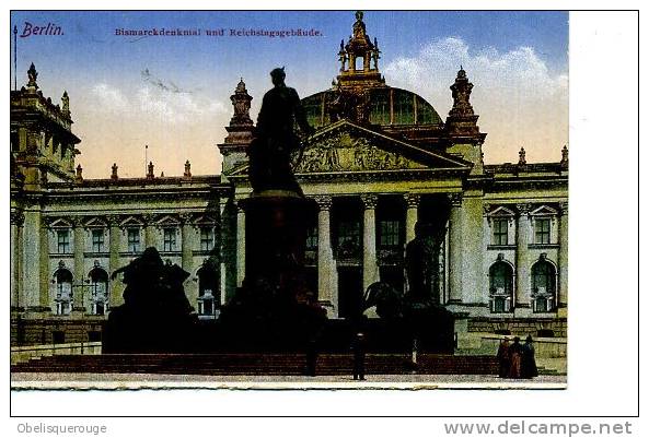 BERLIN BISMARK DENKMAL UND REICHSTAGGAGEBAUDE ANIMATION  VERS 1905 TOP - Brandenburger Tor
