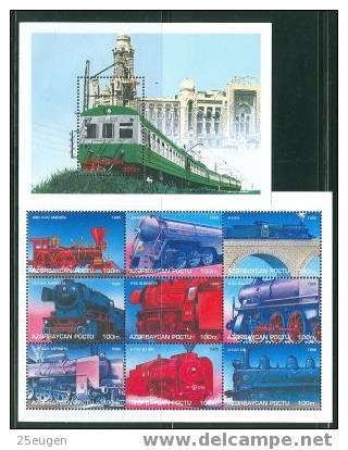 AZERBAIJAN 1996 TRAINS MS MNH - Azerbaiján