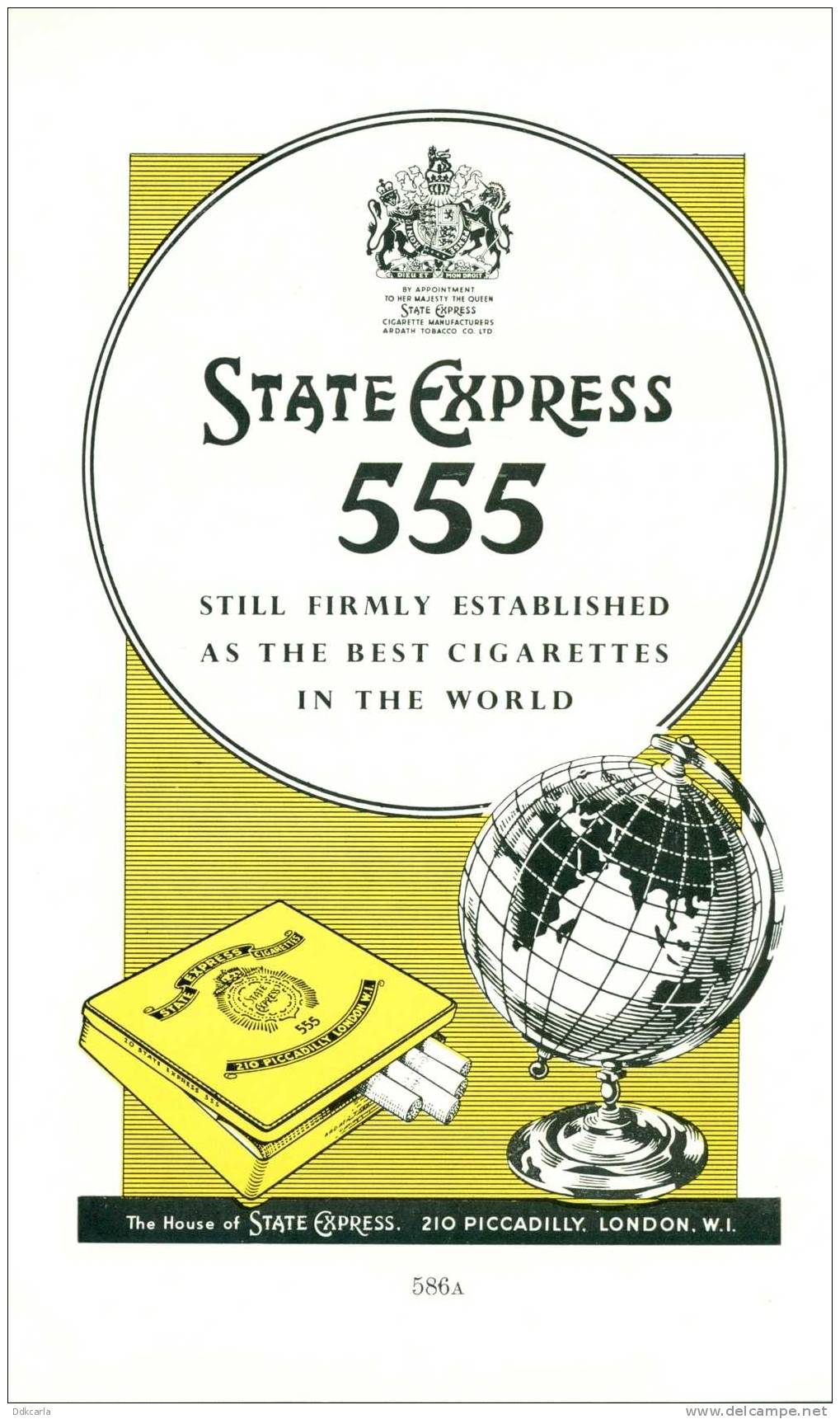 Reclame Uit 1958 - Cigarettes - State Express 555 - Documenti