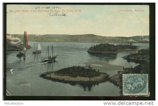 CANADA SAINT JOHN / River From Railway Bridge / CARTE COULEUR - St. John