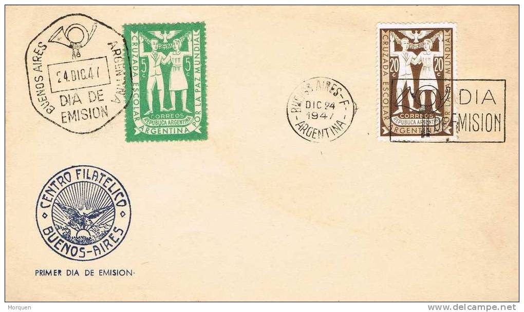 Carta F.D.C. BUENOS AIRES (Argentina) 1947. Paz Mundial - FDC