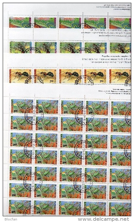 WWF Gottesanbeterin 1992 Bulgarien 3998/9,4016/7+4xBögen O 455€ Ameise Schwebfliege Heuschrecke Fauna Sheets Bf BULGARIA - Colecciones & Series