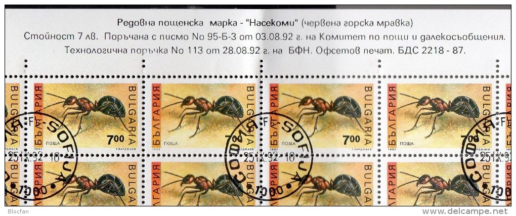 WWF Gottesanbeterin 1992 Bulgarien 3998/9,4016/7+4xBögen O 455€ Ameise Schwebfliege Heuschrecke Fauna Sheets Bf BULGARIA - Lots & Serien